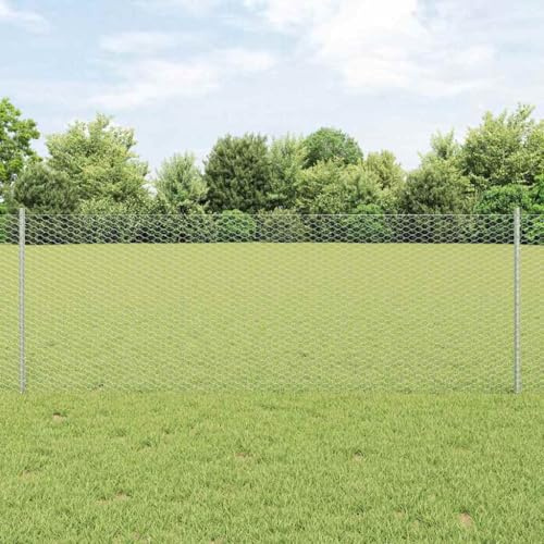 Recinzione frangivista recinto a bastoncini, recinzione con palo argento, 0,8 x 25 m, in acciaio, per campeggio e stagno