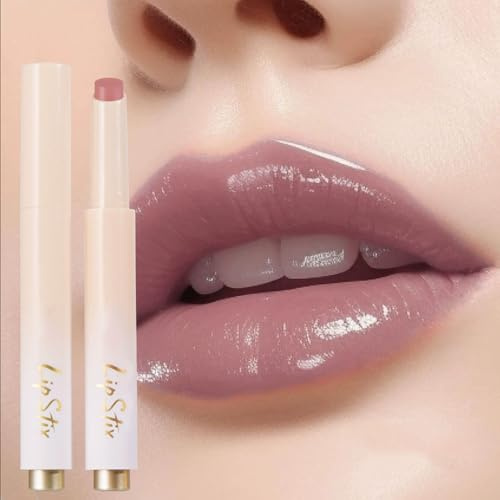 Honey Melting Lip Soft Lipstick - Mirror Gloss Lip Stain/Lip Plumper Moisturizing Balm Nude Lipstick, Hydrating Sheer tint, Shine & Nude, Glowy Finish (02)