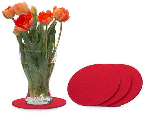 FILU Sottobicchiere in feltro rotondo, 25cm, confezione da 4, Poggia Bicchieri Porta Sottobicchieri (colore e dimensioni selezionabili)