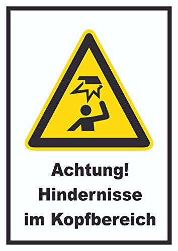 HB-Druck Achtung Hindernisse im Kopfbereich A4 (210x297mm) Schild