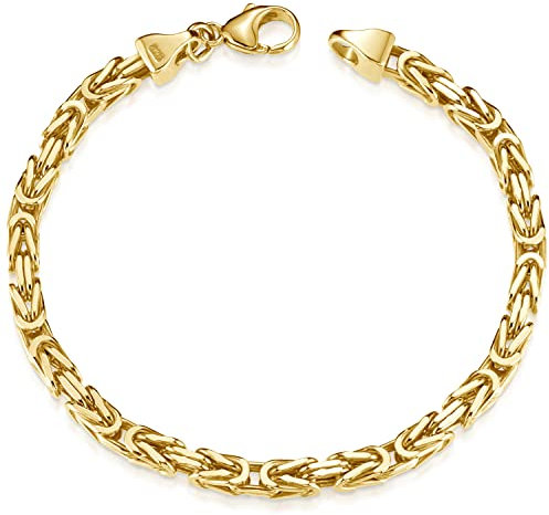 Materia Königsarmband Gold Herren - 925 Sterling Silber 5mm breit SA-145-19cm