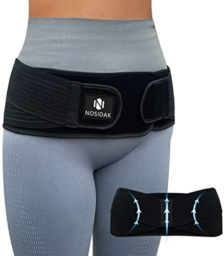 NOSIDAK SI Belt - Sacroiliac Belt for Women and Men, SI Joint Pain Relief, Pelvis Support, Sciatic Nerve Brace, Lower Back Lumbar Hip Brace for Sciatic Pain Relief, Adjustable Pregnancy Support Band