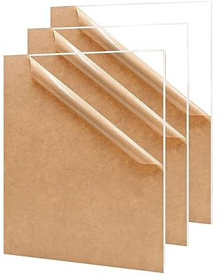 ZESABGE 3 Stück Transparente Acryl kunststoffplatte,297 * 210 * 1mm Platten,Zuschneidbare klare Acrylglas Platten für Acrylschilder,Househld Dekoration,Display,Bilderrahmen,Malere.