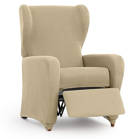 Eysa Poseidon Funda de sillón elástica para sillón Relax de 60-75cm (Medida Respaldo), Color Beige.