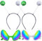 Goenb 4 Stück Alien Haarreif Alien Brille, Haarreif Alien Stirnband Alien Headband Alien Kostüm Zubehör für Erwachsene Kinder für Karneval Faschings (Grün Silbrig)