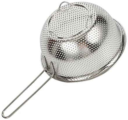 CanEve Stainless steel Net Spoon Pasta Cleaning Sieve Frying Fries cm Mini Rice Strainer Sieve: Presentation Long Home Kitchen Micro- Oil Basket Slotted Accessory and Shrimps Food Noodles Foldable mes