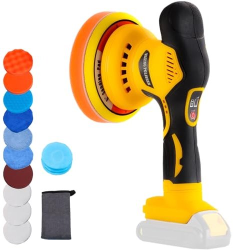 Alrigon Buffer Polisher Compatible with Dewalt 20V Battery, Cordless 6 Inch Orbital Buffer, Brushless Motor Car Buffer for Boat, Car Polishing and Waxing (Tool Only, NO Battery )