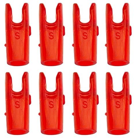 UP100 50pcs S Type Archery Arrow Nocks Tail for Outer Diameter 3.2mm Pin Nock for Carbon Aluminum Shaft (Red)