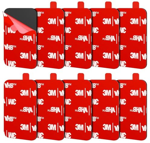 FIXCHORD 3M VHB 5930 Double Sided Sticky Pads, 10pcs Double Sided Foam Pads, Double Sided Pads, Double Side Tape, Water & High Temperature Resistant for Car, Home & Office Décor & Action Camera44*34mm