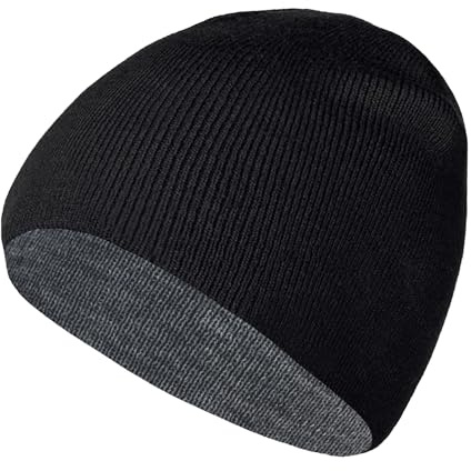 Rosoz Reversible Beanie for Men Women Knit Winter Hat Unisex Ski Skull Cap