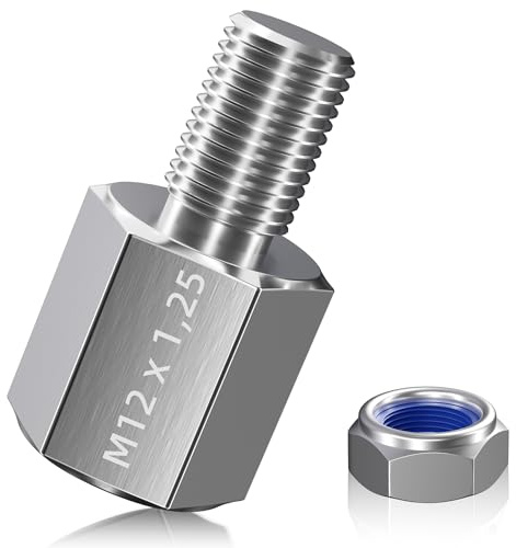 NICEDACK Fahrrad Achsadapter für M12 x 1,25 Vollachse, Fahrrad Anhänger Kupplungs Adapter（Silber）