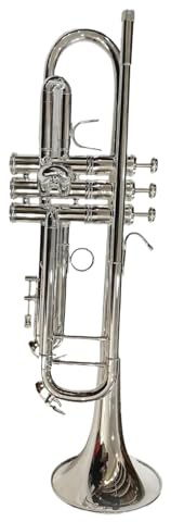 Instrument de Trompette Trompette BB Joueur Professionnel Instrument En Laiton Trompette Avec Sac De Transport(Nickel)