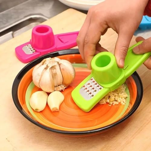 Garlic & Nut Grater, Easy to Use Multi-Functional Manual Kitchen Grater - Durable PP and Stainless Steel, Perfect for BBQ's & Outdoor Cooking, Kitchen Gadget - Green
