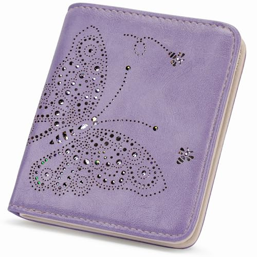 VIMUTI Small Wallet with Zipper RFID Blocking Purses for Women Slim Vegan Leather Wallet Bifold Card Holder Coin Pocket Ladies Purse with ID Window