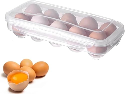 KOMUNJ Caja para 10 huevos, para frigorífico (transparente)