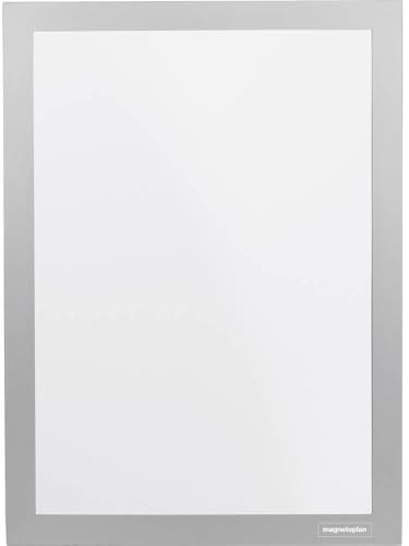 magnetoplan magnetofix Info-Rahmen 2 Stück, Silber | Format: A3 | Selbstklebender Magnet Bilderrahmen für Aushänge, Bilder und Dokumente