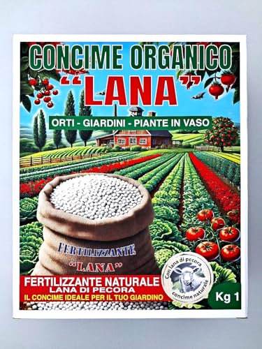 COMIT s.r.l.s. - FERTILIZZANTE - CONCIME - CONCIME NATURALE - FERTILIZZANTE BIOLOGICO - CONCIME ORGANICO - NUTRIENTE PER PIANTE E ORTO - CONCIME BIOLOGICO ED ECOSOSTENIBILE CON LANA DI PECORA 1Kg