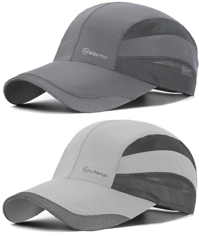 AYPOW Casquette de Baseball Homme Femme，2 Pcs Casquette Running de Sport Extérieur Séchage Rapide Ultralégère Respirantes, Réglable Pliable Maille Chapeau Soleil Casquettes Visières Golf été Anti UV