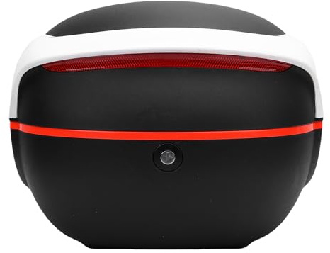 Ejoyous Case de Surface de 2L à 32L, Boîte à Queue Légère avec Un Dossier Confortable, des Bandes de sécurité Réfléchissantes et Un Rangement Spacieux, Idéal pour, (White)
