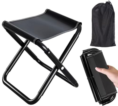 Ayucanpeng Taburete Plegable Plegable para Camping, Taburete Plegable portátil de 30 cm,Mini Taburete Plegable para Viajes, con Bolsa de Almacenamiento, Pesca, Playa, Barbacoa y Viajes