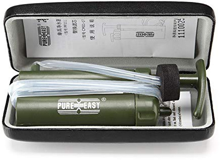 Filtre à eau portable Purificateur d'eau survie 0,1 micron 2000L Pompe à main survie extérieure Randonnée Camping Camping Emercations Filtrationes