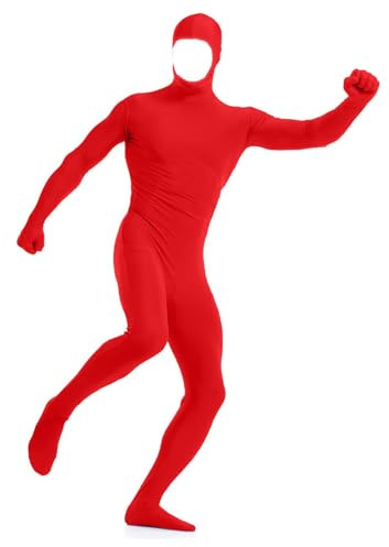 Générique Carnaval Unisexe Cosplay Scène Performance Costume Couleur Unie Seconde Peau Costume Deguisement Combinaison Intégrale Exposés Yeux et Bouche Jaune XL L