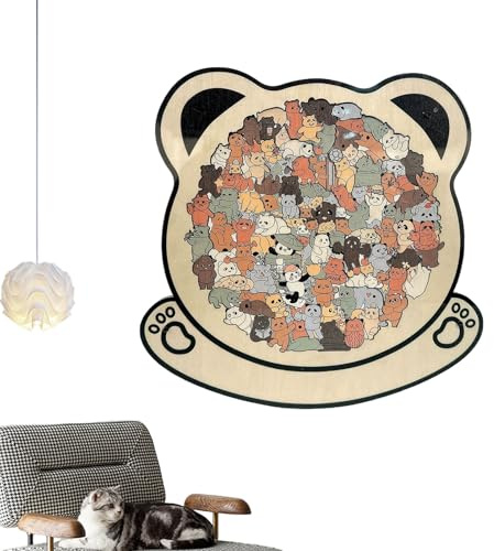 Puzzles animaux – Jouet assorti encadré pour chien, puzzle animal coloré en bois, construction durable de haute qualité | Accessoire de Puzzle éducatif pour adultes, jeunes, amis âgés, table préscolai