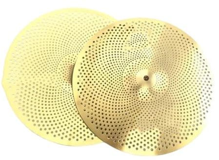 Professionell Cymbal Förtjockade Ultratysta Cymbaler 14 Tums Hihat Guld Och Silverfrostade 2 Delade Paket Lämplig För Undervisning Hemmabruk