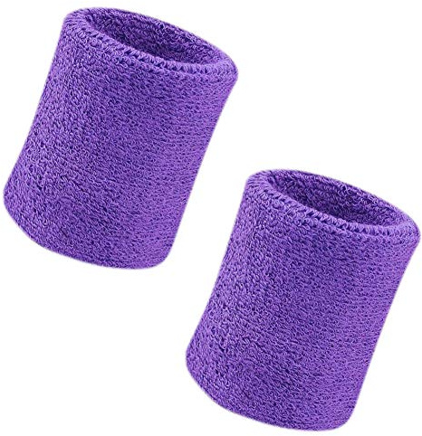 Vidillo Schweißband, 2 Sportarmbänder, 10,2 cm (4 Zoll), Sportband aus weicher Baumwolle, zum Verdicken, für Basketball, Gymnastik