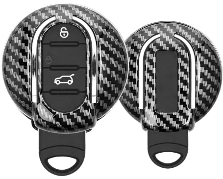kwmobile Bilnyckelfodral kompatibelt med Mini 3-knapps bilnyckel smart nyckel – hårt fodral – kolsvart