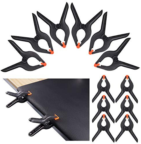 12Pcs Juego de Abrazaderas de Resorte Plástico Nailon (6pcs 6pulgada y 6pcs 4.5pulgada), Resistente Pinzas de Resorte, Pinzas de Sujecion, Pinzas Bricolaje, Pinzas de Presion, Decoración, Fotografía