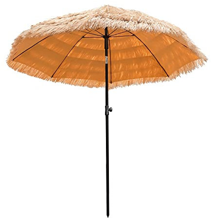 LETKIND - Ombrello da giardino in paglia da 6,5 m – Ombrelli da spiaggia tropicali hawaiani UPF 50+ con design inclinabile Ombrelli portatili per esterni in giardino, piscina e cortile