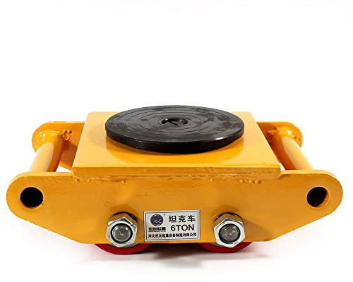 Patín de transporte de maquinaria, 6/8/12T, ruedas de transporte, ruedas industriales, ruedas para maquinaria pesada (6T amarillo)