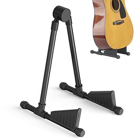 Musiin Soporte plegable para guitarra – Soporte para guitarra eléctrica acústica y violín, ukelele, bajo, ligero y plegable, portátil en el bolsillo, fácil de llevar de viaje.