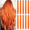 Orange Hair Extensions Clip In for Girls 22 Inch Colorful Straight Hair Extensions for Party Highlights Colored Hair Accessories Hair Pieces for Women（10 PCS Orange）