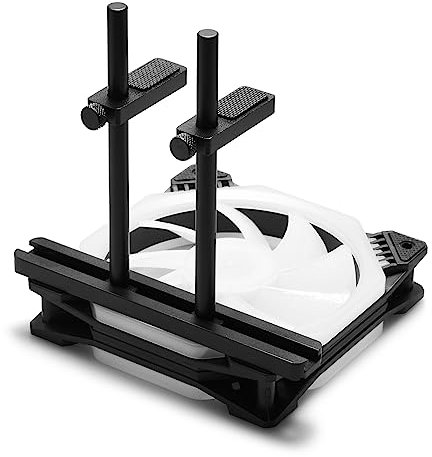 DolDer Supporto GPU in alluminio, supporto per schede grafiche, supporto per scheda video Sag regolabile in altezza, installato sulla ventola (12 cm) nero