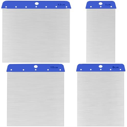 Nutmanel Japanspachtel Set Spachtel, Kohlenstoffstahl Flächenspachtel Set, Japan-Spachtel-Satz, 4-teilig-50 mm, 80 mm, 100 mm und 120 mm-Blatt von Spachtel aus Federbandstahl