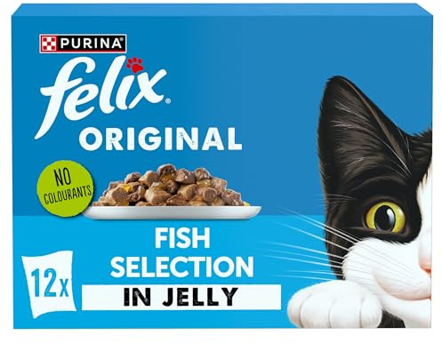FELIX Original Fish Selection in Jelly Wet Cat Food 12x85g (Pack of 4)