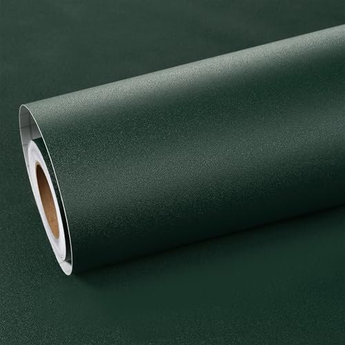 ReWallpaper Möbelfolie Grün Matt Selbstklebende Tapete Uni Folie für Möbel Tischplatte Fensterbank Badezimmer Schlafzimmer Küchenfolie Selbstklebend Schränke Dunkel 40cm×3m