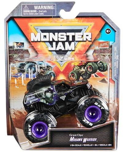 Monster Jam, Official Mohawk Warrior Monster Truck, Die-Cast Vehicle, 1:64 Scale, Kids Toys for Boys Ages 3 and up