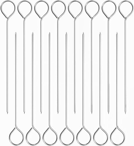 18 Radice da 6'' per tagli di tacchino spiedini acciaio, spiedini metallici in acciaio inox arrosti,spiedini per carne,meat skewers,spiedo per barbecue per la cottura al barbecue (18)