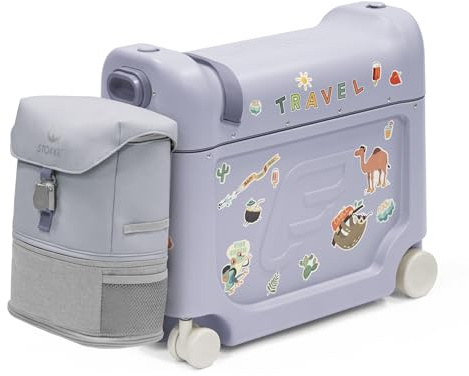 Stokke JetKids Travel Bundle, Arctic Blue - Enthält den BedBox Aufsitzkoffer & das Backpack - Ideal für Kinder von 2-7 Jahren (bis 35 kg)