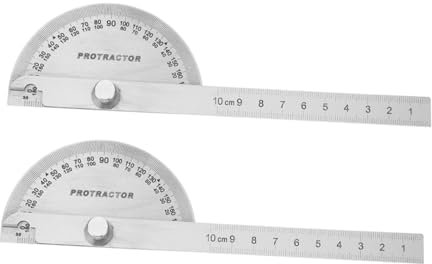 DIYEAH Transportador De Ángulos De Acero Inoxidable: Herramienta De Medición De Precisión De 180 Grados Para Proyectos De Carpintería Y Construcción (hágalo Usted Mismo) - Regla
