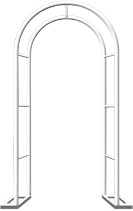 Arco per fiori in ferro battuto bianco, padiglione da giardino all'aperto, supporto per piante rampicanti, graticcio da giardino, riparo indipendente da giardino (80 x 200 x 40 cm)