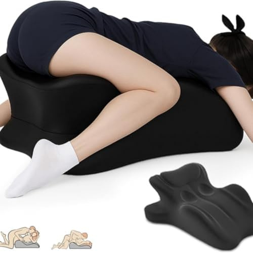 iuscacey Cuscino di Coppia per l'intimità - Memory Foam a Cuneo con Sollevamento di 27° per Un Supporto Profondo, Una Postura Migliore e Comfort - Posizionamento Intimo per Coppie,Nero
