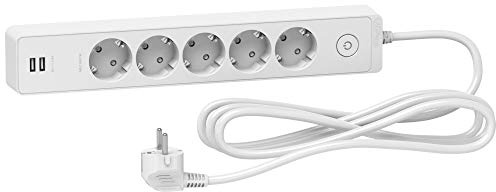 LifeSpace ST945U3W Regleta 5 tomas 3 m 2 USB Bl Blanc