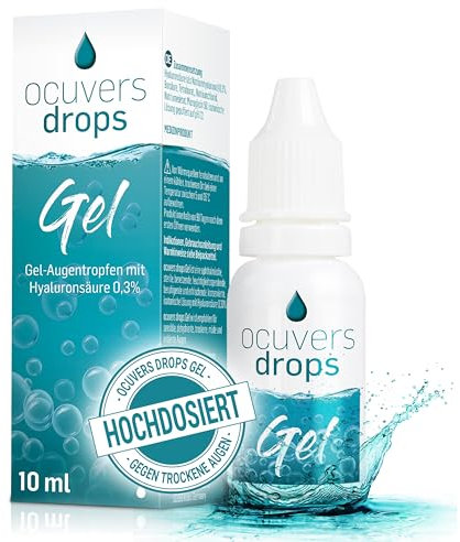 Ocuvers Augentropfen - mit 0,3% Hyaluron - Augentropfen gegen trockene Augen. Hochdosierte Hyaluron Augentropfen gegen rote, brennende und tränende Augen speziell für Kontaktlinsen geeignet 10ml