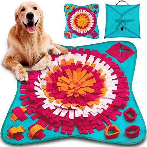 Tonsooze Schnüffelteppich Hunde Riechen Trainieren Schnüffeldecke Futtermatte, Trainingsmatte für Haustier Hunde Katzen, Waschbar Faltbar Schnüffelrasen Hund intelligenzspielzeug