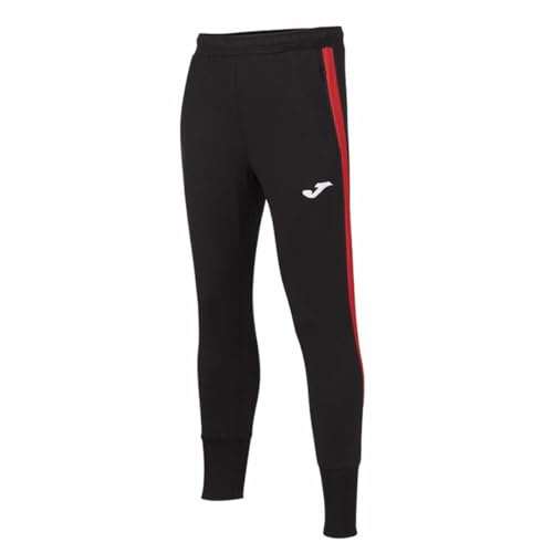 Joma Hombre Pantalón Deportivo, Negro-Rojo, M