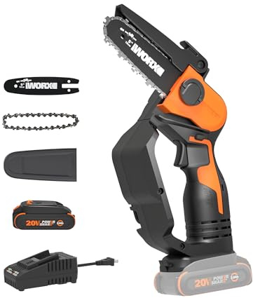 WORX Cordless Mini Chainsaw, 20V 5 Pruning Saw, WG324